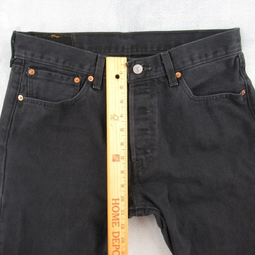 Levis 501 Mens Straight Leg Button Fly Jeans Black Denim W32 L30